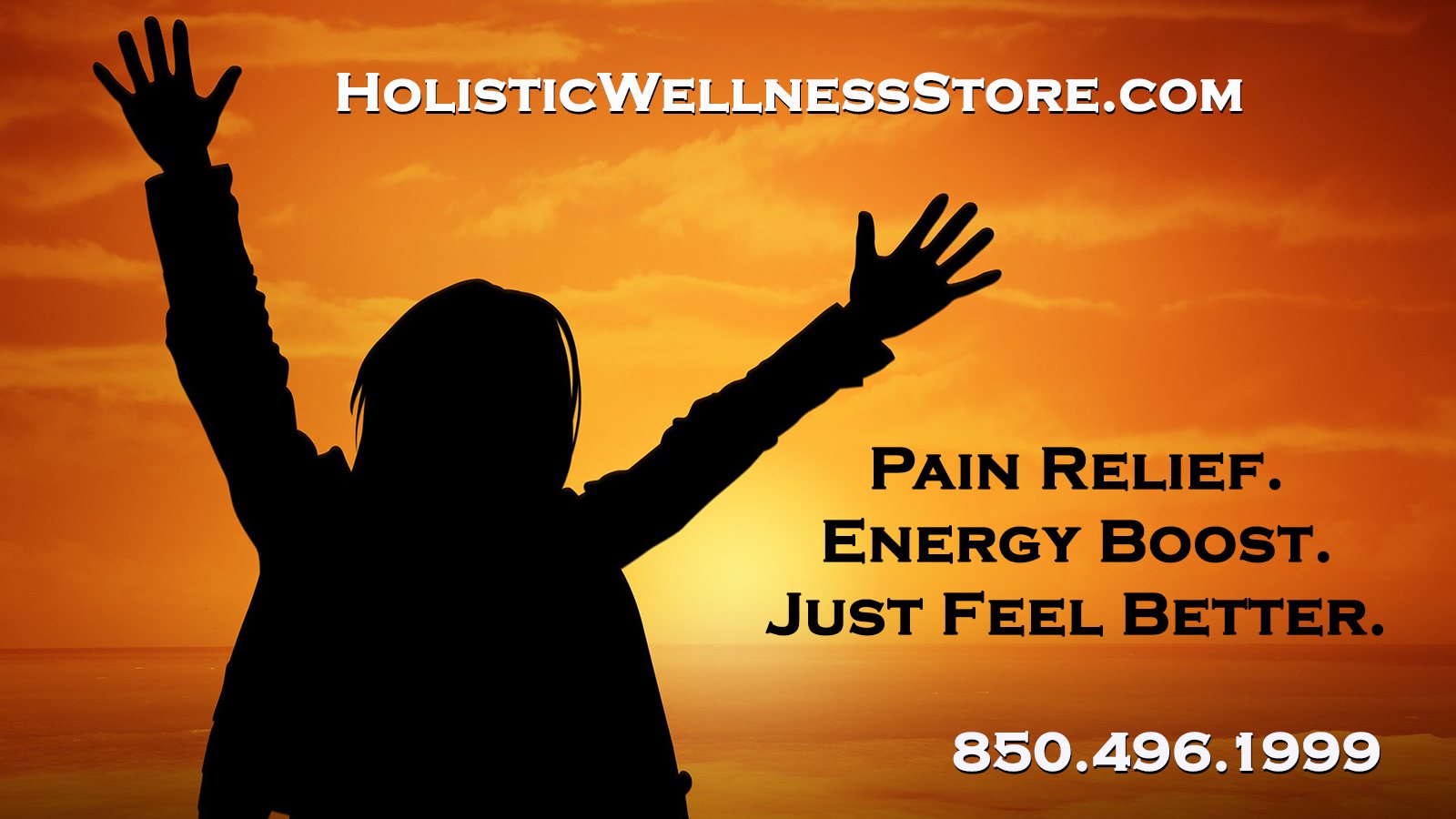 Pain Relief. Energy Boost. Just Feel Better. — HolisticWellnessStore.com — 850-496-1999